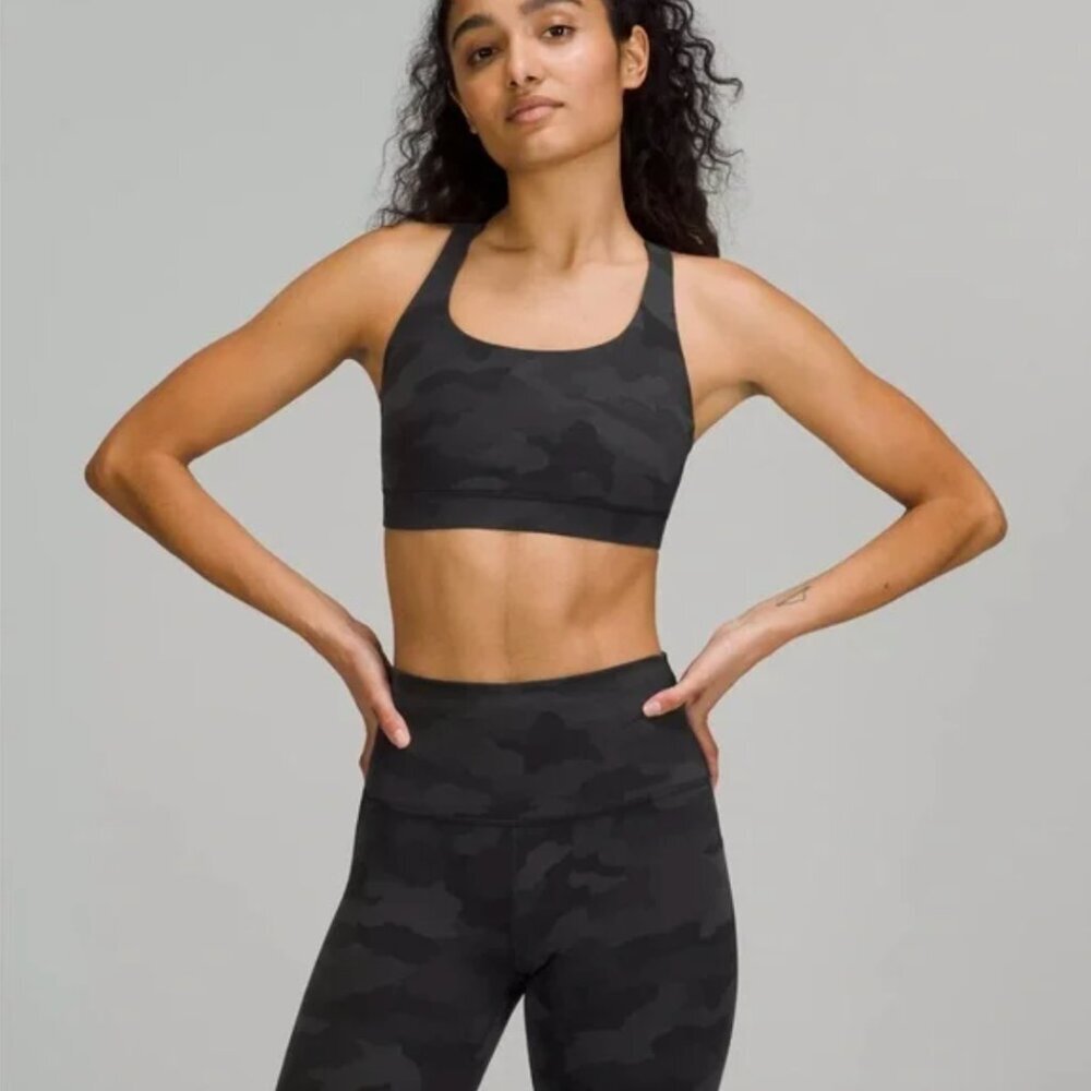 Lululemon Energy Sports Bra Black Camo Size 4